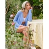 MEROKEETY Women’s Summer Lightweight Cardigan 2026 Open Front Trendy Casual Shrugs Long Sleeve Button Beach Cover Up Tops(Blue)
