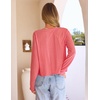 MEROKEETY Women’s Summer Lightweight Cardigan 2026 Open Front Trendy Casual Shrugs Long Sleeve Button Beach Cover Up Tops(Coral Red)