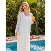 MEROKEETY Women’s Summer Lightweight Cardigan 2026 Open Front Trendy Casual Shrugs Long Sleeve Button Beach Cover Up Tops(Light Blue)