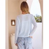 MEROKEETY Women’s Summer Lightweight Cardigan 2026 Open Front Trendy Casual Shrugs Long Sleeve Button Beach Cover Up Tops(Light Blue)