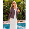 MEROKEETY Women’s Summer Lightweight Cardigan 2026 Open Front Trendy Casual Shrugs Long Sleeve Button Beach Cover Up Tops(Maroon)