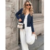 MEROKEETY Women’s Summer Lightweight Cardigan 2026 Open Front Trendy Casual Shrugs Long Sleeve Button Beach Cover Up Tops(Navy)