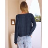 MEROKEETY Women’s Summer Lightweight Cardigan 2026 Open Front Trendy Casual Shrugs Long Sleeve Button Beach Cover Up Tops(Navy)