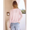 MEROKEETY Women’s Summer Lightweight Cardigan 2026 Open Front Trendy Casual Shrugs Long Sleeve Button Beach Cover Up Tops(Pink)