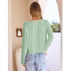 MEROKEETY Women’s Summer Lightweight Cardigan 2026 Open Front Trendy Casual Shrugs Long Sleeve Button Beach Cover Up Tops(Seagrass)