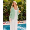 MEROKEETY Women’s Summer Lightweight Cardigan 2026 Open Front Trendy Casual Shrugs Long Sleeve Button Beach Cover Up Tops(Seagrass)
