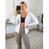 MEROKEETY Women’s Summer Lightweight Cardigan 2026 Open Front Trendy Casual Shrugs Long Sleeve Button Beach Cover Up Tops(White)