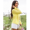 MEROKEETY Women’s Summer Lightweight Cardigan 2026 Open Front Trendy Casual Shrugs Long Sleeve Button Beach Cover Up Tops(Yellow)