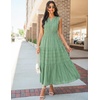 MEROKEETY Womens Summer Casual Midi Maxi Dress 2026 Beach Vacation Sleeveless Boho V Neck Cotton Modest Long Dresses Pockets(Sage)