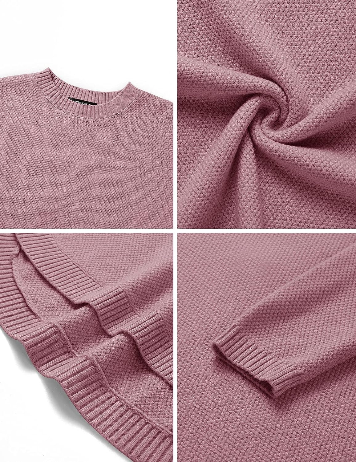 image:imageMEROKEETY Fall Long Sweaters for Women 2026 Trendy Long Sleeve Cute Knit Outfits Loose Fit Crewneck Work Casual PulloverDustypink