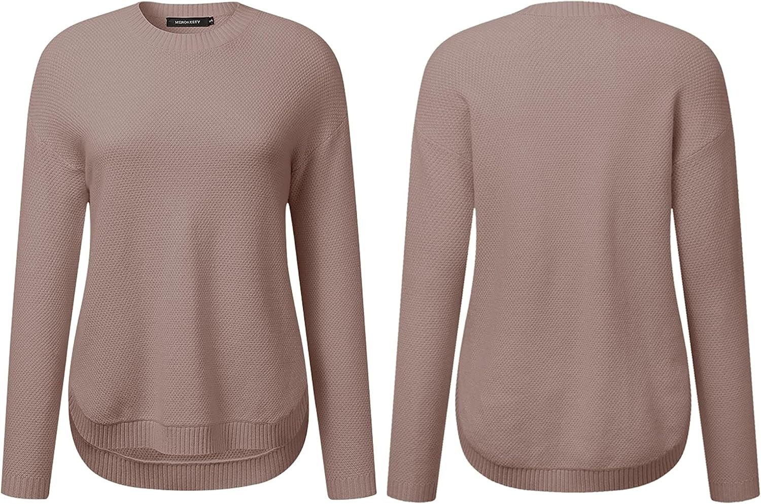 image:imageMEROKEETY Fall Long Sweaters for Women 2026 Trendy Long Sleeve Cute Knit Outfits Loose Fit Crewneck Work Casual PulloverEtherea