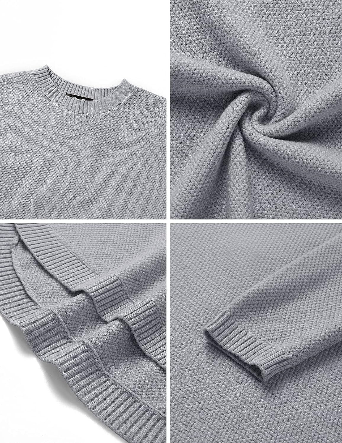 image:imageMEROKEETY Fall Long Sweaters for Women 2026 Trendy Long Sleeve Cute Knit Outfits Loose Fit Crewneck Work Casual PulloverGrey