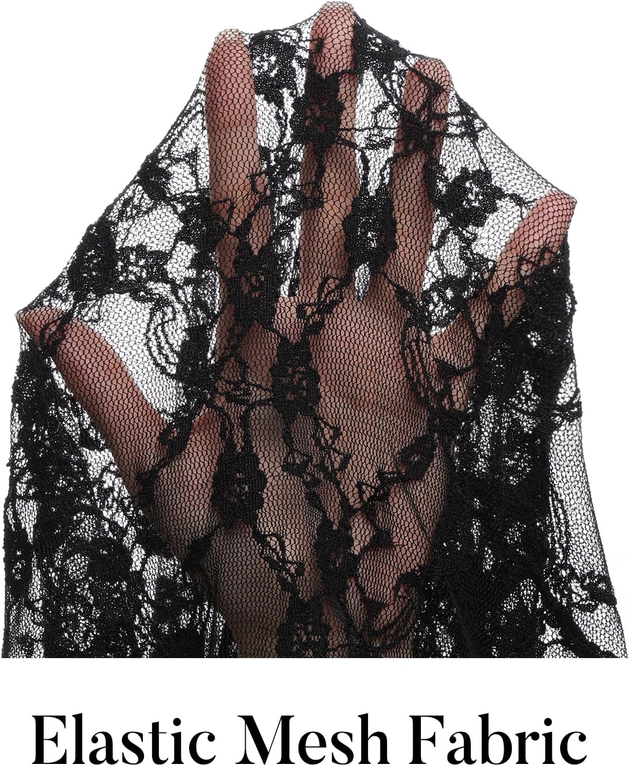 image:imageMEROKEETY Womens Mesh Sheer Lace Long Sleeve Tops 2026 See Through Mock Neck Shirt Fashion Blouses Date Night Outfit ClothesBlack2