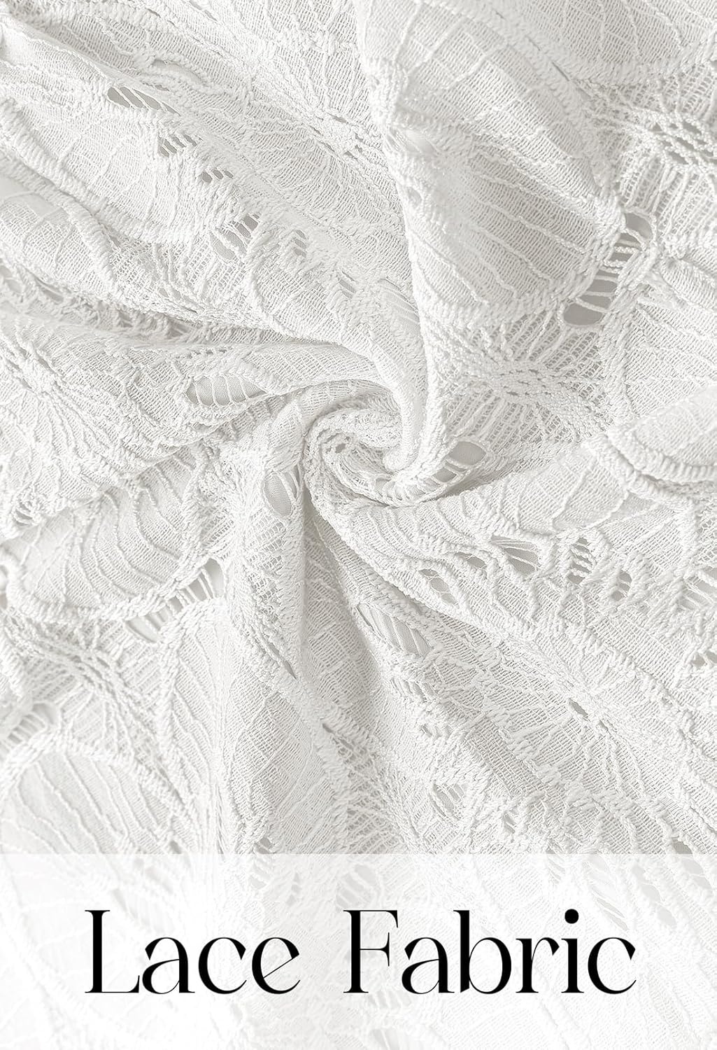 image:imageMEROKEETY Womens Summer Lace Boho Mini Dress 2026 Short Sleeve Floral Eyelet A Line Vacation Beach Short SundressWhite