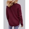 MEROKEETY Fall Long Sweaters for Women 2026 Trendy Long Sleeve Cute Knit Outfits Loose Fit Crewneck Work Casual Pullover(Burgundy)
