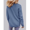 MEROKEETY Fall Long Sweaters for Women 2026 Trendy Long Sleeve Cute Knit Outfits Loose Fit Crewneck Work Casual Pullover(Dustyblue)