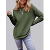MEROKEETY Fall Long Sweaters for Women 2026 Trendy Long Sleeve Cute Knit Outfits Loose Fit Crewneck Work Casual Pullover(Green)