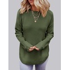 MEROKEETY Fall Long Sweaters for Women 2026 Trendy Long Sleeve Cute Knit Outfits Loose Fit Crewneck Work Casual Pullover(Green)