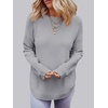 MEROKEETY Fall Long Sweaters for Women 2026 Trendy Long Sleeve Cute Knit Outfits Loose Fit Crewneck Work Casual Pullover(Grey)