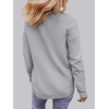 MEROKEETY Fall Long Sweaters for Women 2026 Trendy Long Sleeve Cute Knit Outfits Loose Fit Crewneck Work Casual Pullover(Grey)