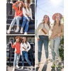 MEROKEETY Fall Long Sweaters for Women 2026 Trendy Long Sleeve Cute Knit Outfits Loose Fit Crewneck Work Casual Pullover(Khaki)