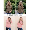 MEROKEETY Fall Long Sweaters for Women 2026 Trendy Long Sleeve Cute Knit Outfits Loose Fit Crewneck Work Casual Pullover(Mocha)