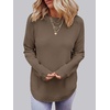 MEROKEETY Fall Long Sweaters for Women 2026 Trendy Long Sleeve Cute Knit Outfits Loose Fit Crewneck Work Casual Pullover(Mocha)