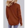 MEROKEETY Fall Long Sweaters for Women 2026 Trendy Long Sleeve Cute Knit Outfits Loose Fit Crewneck Work Casual Pullover(Rust)