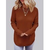 MEROKEETY Fall Long Sweaters for Women 2026 Trendy Long Sleeve Cute Knit Outfits Loose Fit Crewneck Work Casual Pullover(Rust)