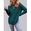 MEROKEETY Fall Long Sweaters for Women 2026 Trendy Long Sleeve Cute Knit Outfits Loose Fit Crewneck Work Casual Pullover(Tealgreen)