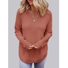 MEROKEETY Fall Long Sweaters for Women 2026 Trendy Long Sleeve Cute Knit Outfits Loose Fit Crewneck Work Casual Pullover(Tealrose)
