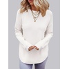 MEROKEETY Fall Long Sweaters for Women 2026 Trendy Long Sleeve Cute Knit Outfits Loose Fit Crewneck Work Casual Pullover(White)