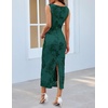 MEROKEETY Women’s Summer Floral Bodycon Maxi Dress 2026 Slit Mesh Sleeveless Formal Wedding Guest Cocktail Party Long Dresses(Green)