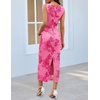 MEROKEETY Women’s Summer Floral Bodycon Maxi Dress 2026 Slit Mesh Sleeveless Formal Wedding Guest Cocktail Party Long Dresses(Hotpink)