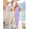 MEROKEETY Women’s Summer Floral Bodycon Maxi Dress 2026 Slit Mesh Sleeveless Formal Wedding Guest Cocktail Party Long Dresses(Purple)