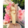 MEROKEETY Women’s Summer Floral Bodycon Maxi Dress 2026 Slit Mesh Sleeveless Formal Wedding Guest Cocktail Party Long Dresses(Yellow)
