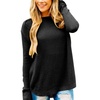 MEROKEETY Fall Long Sweaters for Women 2026 Trendy Long Sleeve Cute Knit Outfits Loose Fit Crewneck Work Casual Pullover(Black)
