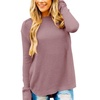 MEROKEETY Fall Long Sweaters for Women 2026 Trendy Long Sleeve Cute Knit Outfits Loose Fit Crewneck Work Casual Pullover(Dustypink)