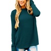 MEROKEETY Fall Long Sweaters for Women 2026 Trendy Long Sleeve Cute Knit Outfits Loose Fit Crewneck Work Casual Pullover(Tealgreen)