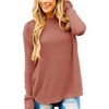 MEROKEETY Fall Long Sweaters for Women 2026 Trendy Long Sleeve Cute Knit Outfits Loose Fit Crewneck Work Casual Pullover(Tealrose)