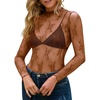 MEROKEETY Womens Mesh Sheer Lace Long Sleeve Tops 2026 See Through Mock Neck Shirt Fashion Blouses Date Night Outfit Clothes(Brown)