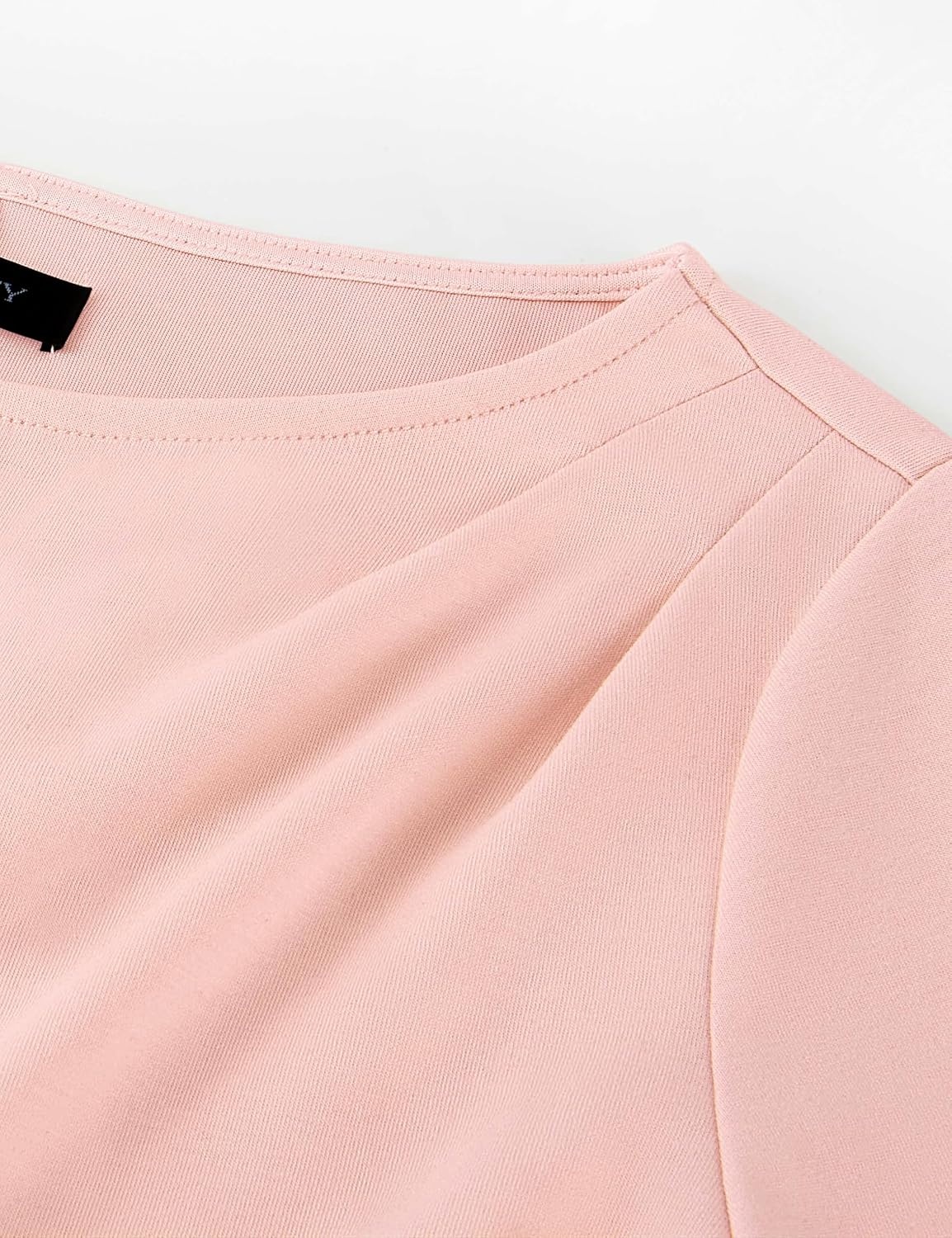 image:imageMEROKEETY Womens Long Sleeve Peplum Shirts 2026 Dressy Fall Casual Tops Ruched Waist Crew Neckline Flared Sleeves Slim Fit Business Casual Work Office Outfit Going Out Elegant Trendy BlousesPink