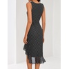 MEROKEETY Women’s 2026 Summer Floral Bodycon Dress Square Neck Sleeveless Ruffle Cocktail Mesh Beach Vacation Midi Dresses(Black White)