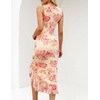 MEROKEETY Women’s 2026 Summer Floral Bodycon Dress Square Neck Sleeveless Ruffle Cocktail Mesh Beach Vacation Midi Dresses(Light Yellow)