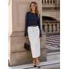MEROKEETY Women’s Bell Long Sleeve Tops Going Out Trendy Fall 2026 Shirts | Elegant Crew Neck Shirt, Ruched Side Crop Blouse, Y2K Fashion, Cotton Fabric, Business Casual Work Date, Western Cute Clothes(Navy)