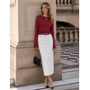 MEROKEETY Women’s Bell Long Sleeve Tops Going Out Trendy Fall 2026 Shirts | Elegant Crew Neck Shirt, Ruched Side Crop Blouse, Y2K Fashion, Cotton Fabric, Business Casual Work Date, Western Cute Clothes(Wine)