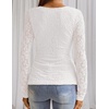 MEROKEETY Womens Fall Lace Mesh Long Sleeve Blouse Tops Dressy Henley Shirt | 2026, Casual, Square Neck, Jacquard, Sheer, Fitted, Cinched Waist, Ruched, Date Night, Club, Going out, Fashion Outfit(White)