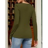 MEROKEETY Womens Fall Long Sleeve Fitted Henley T Shirt Top 2026 Trendy | Fashion Must Have, Crew Neck, Casual, Ribbed Knit, Buttons, Basic, Soft, Lightweight, Flattering, Cute, Cinched Waist(Green)