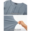 MEROKEETY Womens Fall Long Sleeve Fitted Henley T Shirt Top 2026 Trendy | Fashion Must Have, Crew Neck, Casual, Ribbed Knit, Buttons, Basic, Soft, Lightweight, Flattering, Cute, Cinched Waist(Greyblue)