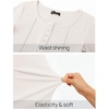 MEROKEETY Womens Fall Long Sleeve Fitted Henley T Shirt Top 2026 Trendy | Fashion Must Have, Crew Neck, Casual, Ribbed Knit, Buttons, Basic, Soft, Lightweight, Flattering, Cute, Cinched Waist(White)